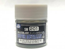 GUNZE 《Super Metallic 2》 Super Fine Silver 2  油性 硝基漆 10ml 模型專用漆  SM201 郡是 Mr. COLOR