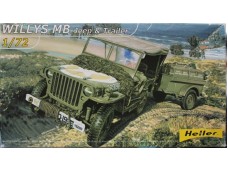 HELLER WILLYS MB JEEP & TRAILER 1/72 NO.79997