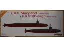 DRAGON 威龍 USS Maryland (SSBN-738)+USS Chicago (SSN-721) 1/350 NO.1047