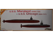 DRAGON 威龍 USS Maryland (SSBN-738)+USS Chicago (SSN-721) 1/350 NO.1047