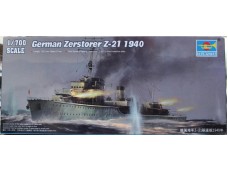 TRUMPETER 小號手 德國海軍Z-21驅逐艦1940 1/700 NO.05792