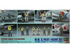 HASEGAWA 長谷川 WWII Pilot Figure Set Japanese, German, US/British 1/48 NO.X48-7/36007