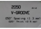 EVERGREEN SCALE MODELS V-GROOVE Spacing 1.3mm Thick 0.5mm 一包一片 15cmx30cm NO.2050