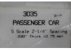 EVERGREEN SCALE MODELS PASSENGER CAR S SCALE 2-1/4" Spacing 0.30" Thick 0.75mm 一包一片 15cmx30cm NO.3035