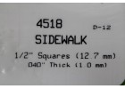 EVERGREEN SCALE MODELS SIDEWALK Squares 12.7mm Thick 1.0mm 一包一片 15cmx30cm NO.4518