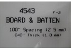 EVERGREEN SCALE MODELS BOARD & BATTEN Spacing 2.5mm Thick 1.0mm 一包一片 15cmx30cm NO.4543