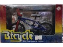 BICYCLE BMX 藍車架 紅手把 1/12 合金腳踏車完成品 NO.M6116_Blue