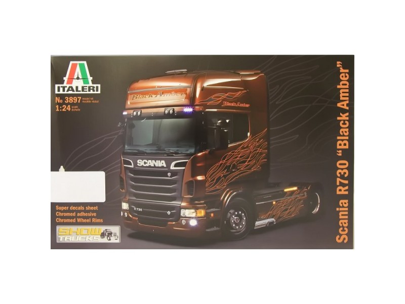 Italeri 553897 Scania 3897 R730 V8 Noir Ambre Camion Model