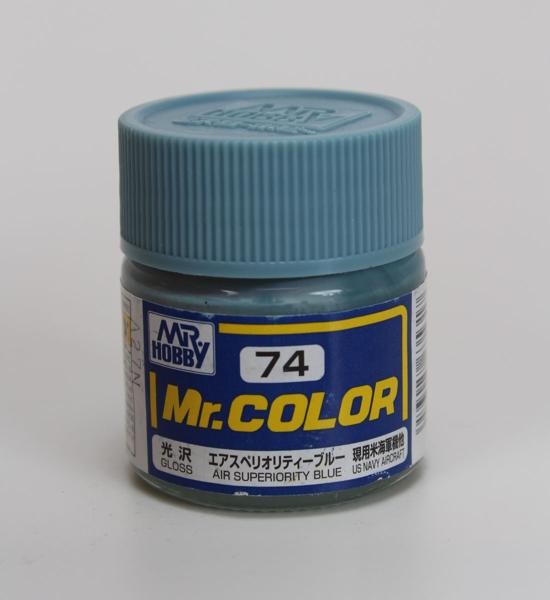 GUNZE 郡是 Mr. COLOR 亮光超空藍 AIR SUPERIORITY BLUE 10ml 模型專用漆 NO.C-74,C74