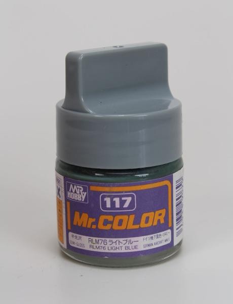 GUNZE 郡是 Mr. COLOR 半光澤RLM76 亮藍色 LIGHT BLUE 10ml 模型專用漆 NO.C-117,C117