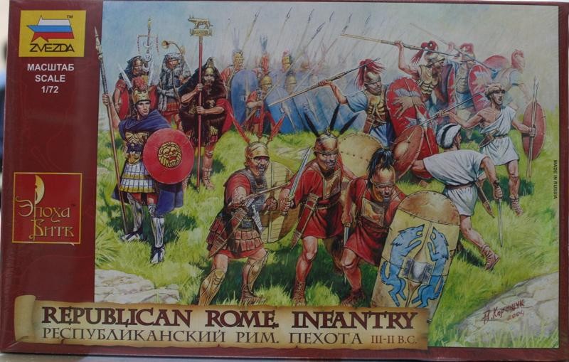Figurines Zvezda Republican Rome Infantry 1/72 - 40 Pièces - Numéro 8034 - Neuf